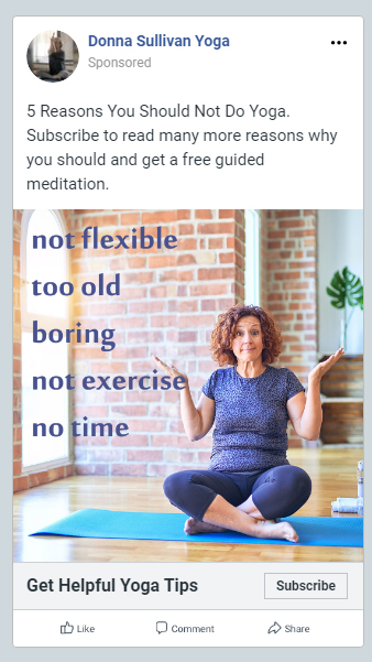 FB Ad for Yoga Studio